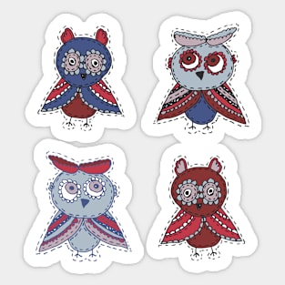 Bright colorful owls Sticker